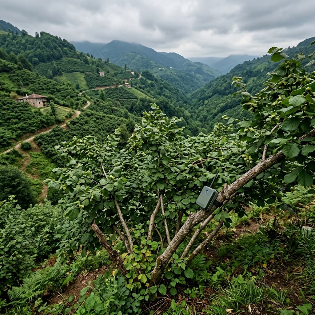IoT sensor in Black Sea hazelnut orchard